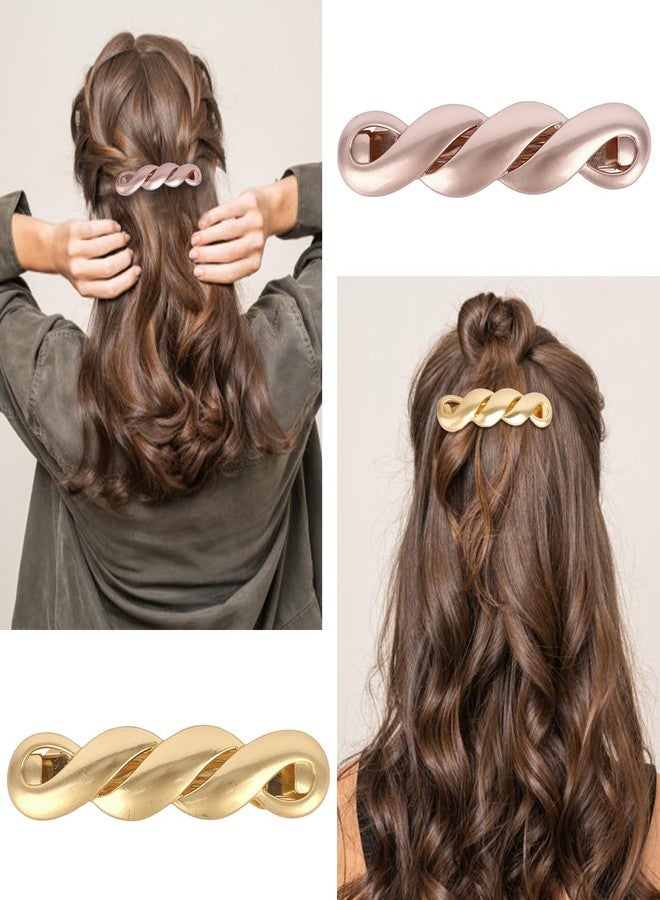 Ondder 3Pcs French Barrette Hair Clips Barrettes for Thick Hair Metal Hair Clips Hair Barrettes for Women Hair Accessories for Girls Women - Image 4